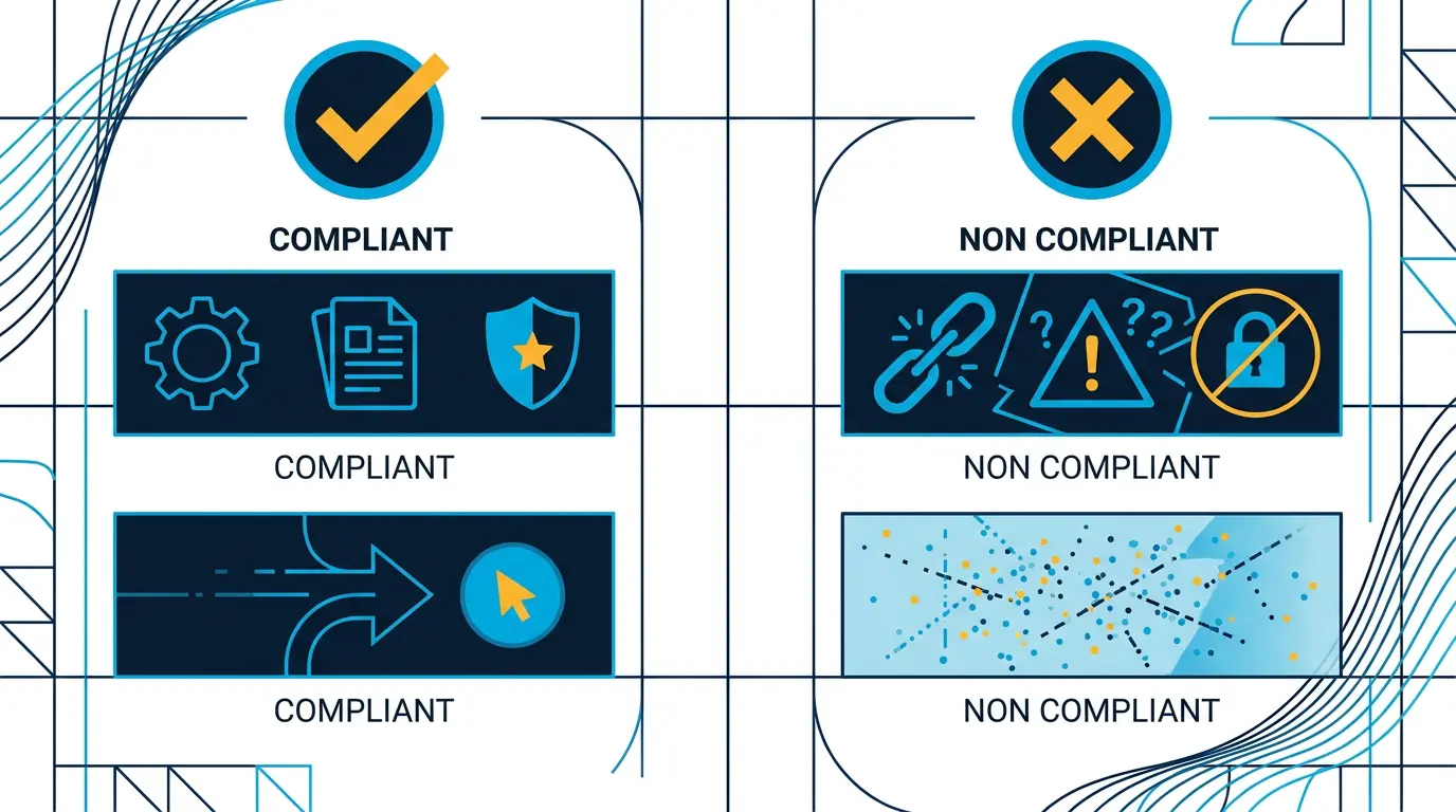Compliant vs non compliant banner examples.
