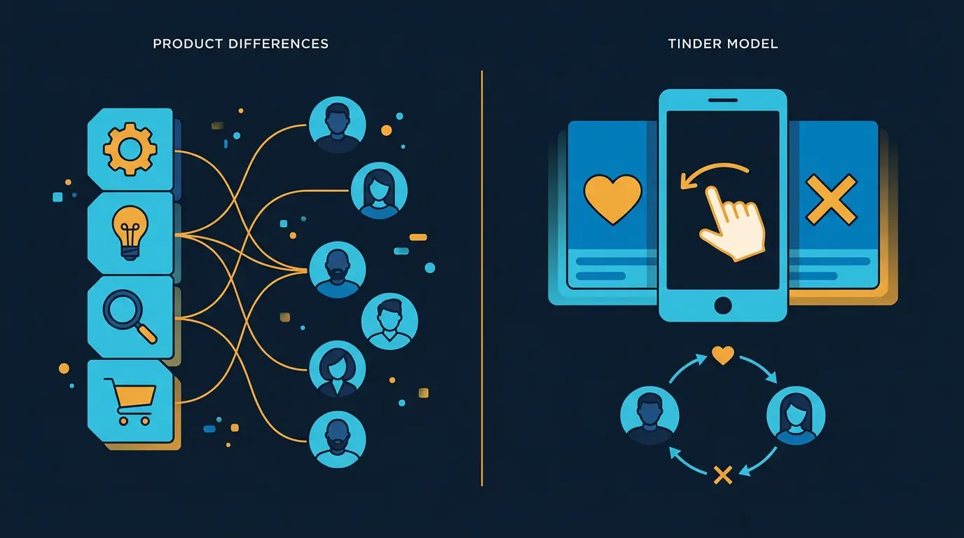 Product differences vs Tinder model.